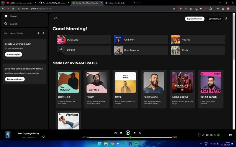 spotify music streaming clone