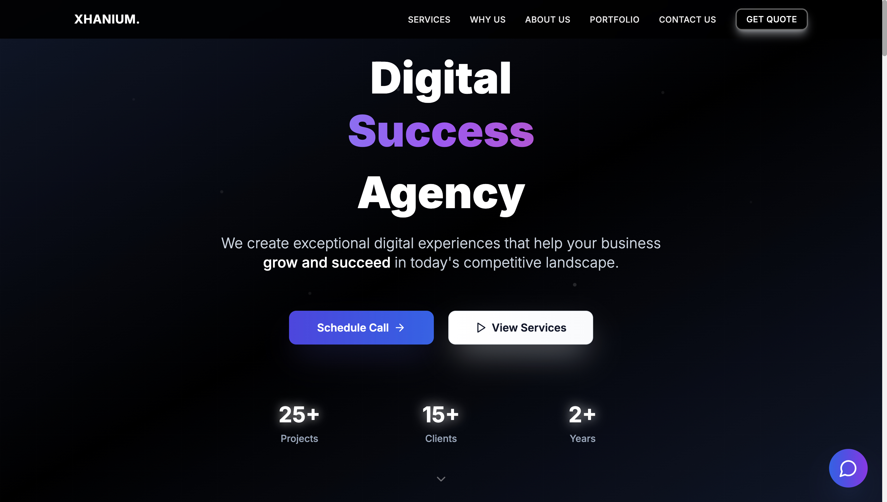 xhanium digital agency website
